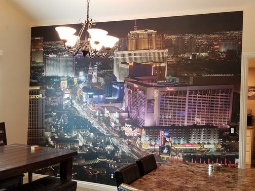 Las Vegas Mural Sky View  Las Vegas Panorama Towers Installations Hanger Installer