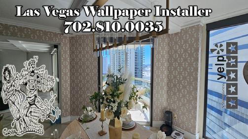 Las Vegas Turnberry Place Dining room Wallpaper Installation 2024